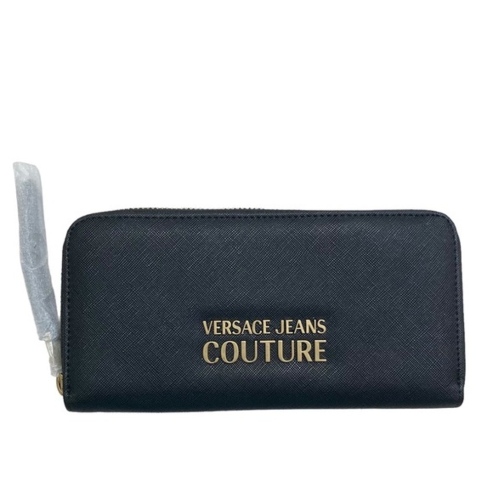 Versace jeans couture black zipper clutch wallet NEW